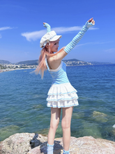 Load image into Gallery viewer, Evil tooth Pink and blue striped jumpsuit