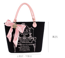 Load image into Gallery viewer, EVIL TOOTH Queen vanity embroidered diamond crown tote bag, fashionable and large capacity, fits all a girl's beauty secrets
