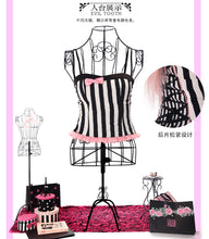 Load image into Gallery viewer, gal Retro Magic Mirror Princess-style Black and White Striped Bow Slim Fit Cami Bustier
