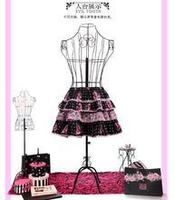 Load image into Gallery viewer, Polka Dot Rose gal-style vintage floral puffy cake dress, slim-fit princess-style super short skirt
