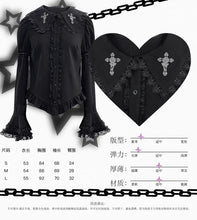Load image into Gallery viewer, Evil tooth Cross rose embroidered Gothic shirt
