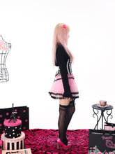 Load image into Gallery viewer, Princess-style shell shirt with frayed edges and stretch for a slimming fit, color-block polka dot butterfly design short jacket
