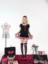 Load image into Gallery viewer, Paris Girl Paris Dream Eiffel Tower Print Rhinestone Mesh Splice Nightdress
