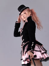 Load image into Gallery viewer, Battle of Roses Black Sweet Wool Knight Wool Coat Slim-Fit Waist Western Fantasy Style in Chanel Fabric
