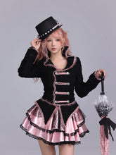 Load image into Gallery viewer, Battle of Roses Black Sweet Wool Knight Wool Coat Slim-Fit Waist Western Fantasy Style in Chanel Fabric
