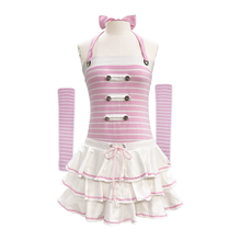 Load image into Gallery viewer, Evil tooth Pink and blue striped jumpsuit
