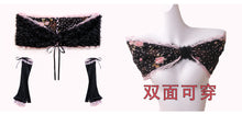 Load image into Gallery viewer, EVIL TOOTH Summer Rose Dinner Princess Style Bow 3D Chiffon Rose Flower Plate Chiffon Faux Fur Gloves Set

