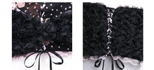 Load image into Gallery viewer, EVIL TOOTH Summer Rose Dinner Princess Style Bow 3D Chiffon Rose Flower Plate Chiffon Faux Fur Gloves Set

