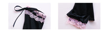 Load image into Gallery viewer, EVIL TOOTH Summer Rose Dinner Princess Style Bow 3D Chiffon Rose Flower Plate Chiffon Faux Fur Gloves Set
