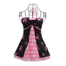 Load image into Gallery viewer, Rose Window Gal-Style Polka Dot Vintage Princess Strapless Halter Dress
