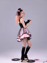 Load image into Gallery viewer, Shining Crimson Trap Baroque Embossed Fishbone Corset Three-Layer Puffy Skirt Black Sweet Princess JSK
