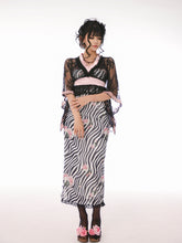 Load image into Gallery viewer, EVIL TOOTH Lace swallowtail butterfly Chinese style narrow-arm wide-sleeve cover-up, V-neck lace see-through swallowtail irregular waist design
