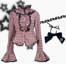 Load image into Gallery viewer, Eliza's Heart Pink and Black Plaid Shirt
