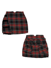 Load image into Gallery viewer, EvilTooth toothache original dark red plaid sweet cool niche subculture hot girl a-type high-waisted buttock skirt
