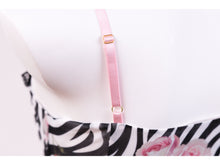 Load image into Gallery viewer, EVIL TOOTH Rose bush zebra print stretch camisole dress adorned with a bow, slim fit, vintage princess style gal dress
