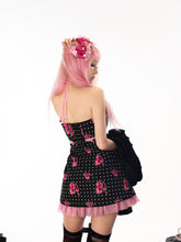 Load image into Gallery viewer, Rose Window Gal-Style Polka Dot Vintage Princess Strapless Halter Dress
