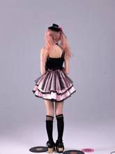 Load image into Gallery viewer, Shining Crimson Trap Baroque Embossed Fishbone Corset Three-Layer Puffy Skirt Black Sweet Princess JSK
