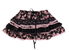 Load image into Gallery viewer, EVIL TOOTH Rosa Dance Princess Floral Shirred Cake Dress Lace and Bouquet of Roses in the Night Waltz
