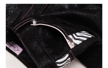 Load image into Gallery viewer, EVIL TOOTH Rose Shining Night Retro Patchwork Zebra Print Diamond Shorts Skirt Slim Fit Comfortable Front Skirt Back Shorts
