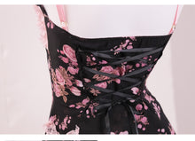 Load image into Gallery viewer, EVIL TOOTH Princess Rose Highness Heart-Shaped Diamond Buckle Ruffled-edge Bow Vintage-style Elegant and Cute Girl-type Camisole Dress
