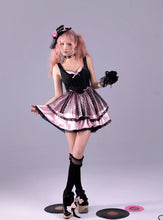 Load image into Gallery viewer, Shining Crimson Trap Baroque Embossed Fishbone Corset Three-Layer Puffy Skirt Black Sweet Princess JSK
