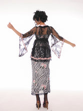 Load image into Gallery viewer, EVIL TOOTH Lace swallowtail butterfly Chinese style narrow-arm wide-sleeve cover-up, V-neck lace see-through swallowtail irregular waist design
