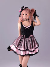 Load image into Gallery viewer, Shining Crimson Trap Baroque Embossed Fishbone Corset Three-Layer Puffy Skirt Black Sweet Princess JSK
