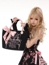 Load image into Gallery viewer, EVIL TOOTH Queen vanity embroidered diamond crown tote bag, fashionable and large capacity, fits all a girl's beauty secrets
