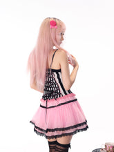 Load image into Gallery viewer, gal Retro Magic Mirror Princess-style Black and White Striped Bow Slim Fit Cami Bustier
