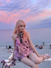 Load image into Gallery viewer, Eviltooth Rose leopard pattern halter top
