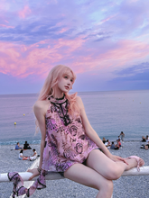 Load image into Gallery viewer, Eviltooth Rose leopard pattern halter top
