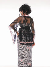Load image into Gallery viewer, EVIL TOOTH Lace swallowtail butterfly Chinese style narrow-arm wide-sleeve cover-up, V-neck lace see-through swallowtail irregular waist design
