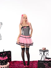 Load image into Gallery viewer, gal Retro Magic Mirror Princess-style Black and White Striped Bow Slim Fit Cami Bustier
