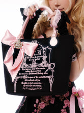 Load image into Gallery viewer, EVIL TOOTH Queen vanity embroidered diamond crown tote bag, fashionable and large capacity, fits all a girl's beauty secrets
