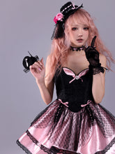 Load image into Gallery viewer, Shining Crimson Trap Baroque Embossed Fishbone Corset Three-Layer Puffy Skirt Black Sweet Princess JSK
