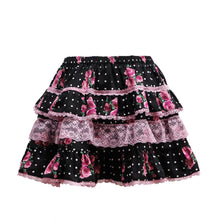 Load image into Gallery viewer, Polka Dot Rose gal-style vintage floral puffy cake dress, slim-fit princess-style super short skirt
