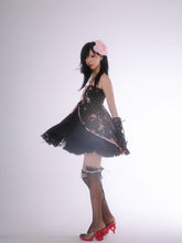 Load image into Gallery viewer, [Evil Tooth] Midnight Rose Princess Floral Mini Dress
