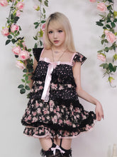 Load image into Gallery viewer, [EVIL TOOTH] Rose Jar Small Flutter Sleeve Irregular Splice Layered Floral Camisole
