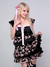 Load image into Gallery viewer, [EVIL TOOTH] Rose Jar Small Flutter Sleeve Irregular Splice Layered Floral Camisole
