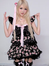 Load image into Gallery viewer, [EVIL TOOTH] Rose Jar Small Flutter Sleeve Irregular Splice Layered Floral Camisole
