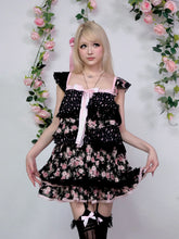 Load image into Gallery viewer, [EVIL TOOTH] Rose Jar Small Flutter Sleeve Irregular Splice Layered Floral Camisole

