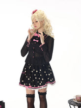 Load image into Gallery viewer, Mizutama Academy Long-Sleeve Shirt with Sweet and Cool Black Polka Dots, Sheer Design, and Bow Detail
