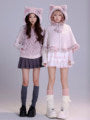 Load image into Gallery viewer, EvilTooth Shibuya Kitty Vintage Hot Girl Pink Leopard Print Cat Ear Knit Splice Fur Coat

