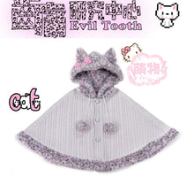 Load image into Gallery viewer, Sweet Leopard Kitten Warm Cape
