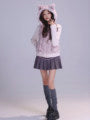 Load image into Gallery viewer, EvilTooth Shibuya Kitty Vintage Hot Girl Pink Leopard Print Cat Ear Knit Splice Fur Coat
