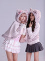 Load image into Gallery viewer, EvilTooth Sweet Leopard Warm Kitten Ancient Style Hot Girl Cute Cat Ear Bow Warm Cloak
