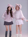 Load image into Gallery viewer, EvilTooth Shibuya Kitty Vintage Hot Girl Pink Leopard Print Cat Ear Knit Splice Fur Coat
