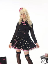 Load image into Gallery viewer, Mizutama Academy Long-Sleeve Shirt with Sweet and Cool Black Polka Dots, Sheer Design, and Bow Detail
