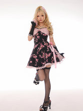 Load image into Gallery viewer, EVIL TOOTH Princess Rose Highness Heart-Shaped Diamond Buckle Ruffled-edge Bow Vintage-style Elegant and Cute Girl-type Camisole Dress
