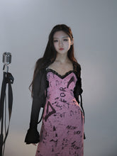 Load image into Gallery viewer, [Evil tooth] Punk Rose Mermaid Tail Design Midi Dress
